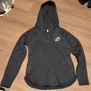 Columbia Black Hooded Henley Sweater with Tampa Bay lightning Logo